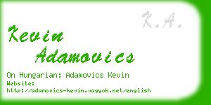 kevin adamovics business card